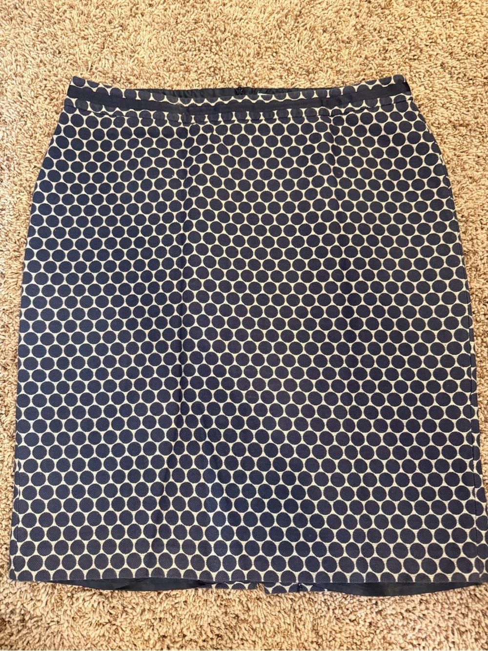 Boden Navy Polka Dot Pencil Skirt